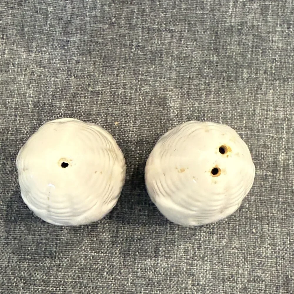Vintage White Corn Ceramic Salt And Pepper Shakers 3.5